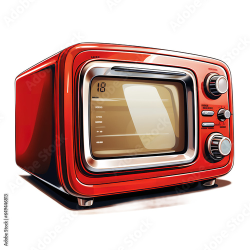 red microwave overn, clip art photo