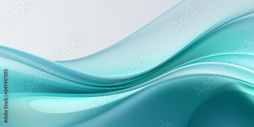 Aquamarine Crystal Creative Abstract Wavy Texture. Screen Wallpaper. Digiral Art. Abstract Bright Surface Liquid Horizontal Background. Ai Generated Vibrant Texture Pattern.