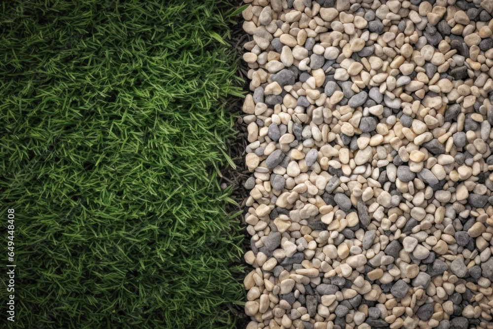 combinations of grass and stones shot from above, top view combinations of grass and stones shot from above, top view