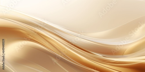 Beige Glass Creative Abstract Wavy Texture. Screen Wallpaper. Digiral Art. Abstract Bright Surface Liquid Horizontal Background. Ai Generated Vibrant Texture Pattern.