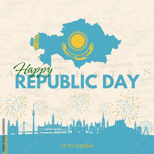Premium Vector | Kazakhstan repuplic day illustration design photo