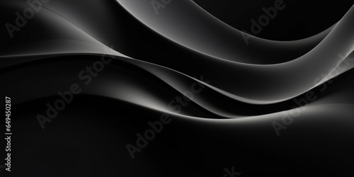 Black Glossy Surface Creative Abstract Wavy Texture. Screen Wallpaper. Digiral Art. Abstract Bright Surface Liquid Horizontal Background. Ai Generated Vibrant Texture Pattern.