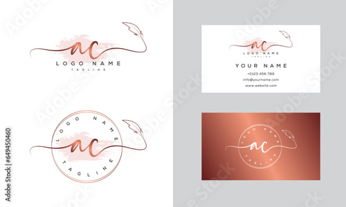 Initial ac feminine logo business card