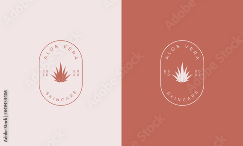 aloe vera botanical badge logo