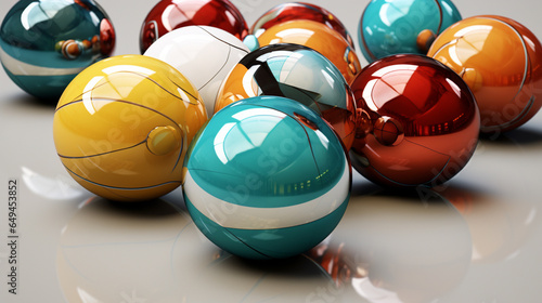 Multicolored decorative balls. Art design