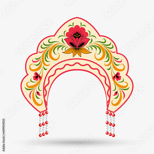 Kokoshnik with pearls. Vector illustration
