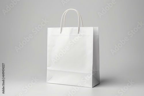 White package bag mockup on white background. Generative AI