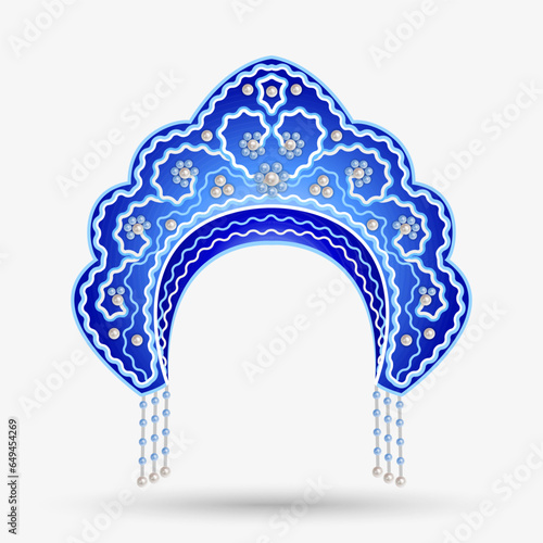 Kokoshnik with pearls. Vector illustration