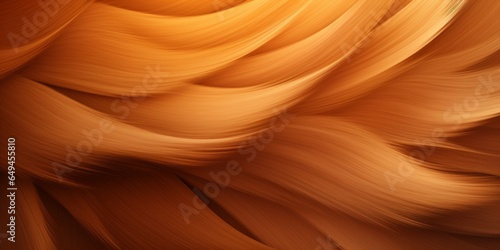 Brown Fur Creative Abstract Wavy Texture. Screen Wallpaper. Digiral Art. Abstract Bright Surface Liquid Horizontal Background. Ai Generated Vibrant Texture Pattern.