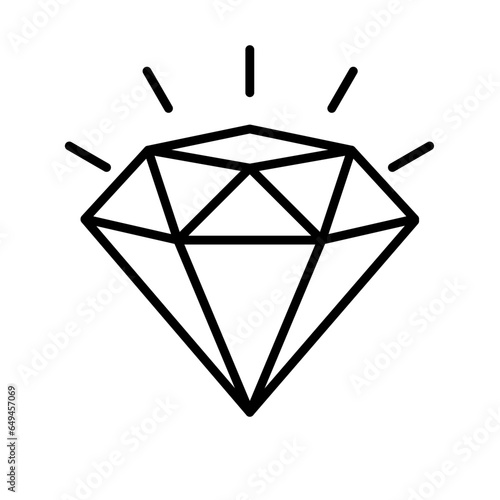 diamond isolated on white - vector icon