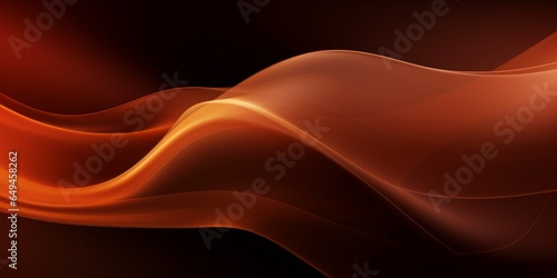 Brown Creative Abstract Wavy Texture. Screen Wallpaper. Digiral Art. Abstract Bright Surface Liquid Horizontal Background. Ai Generated Vibrant Texture Pattern.