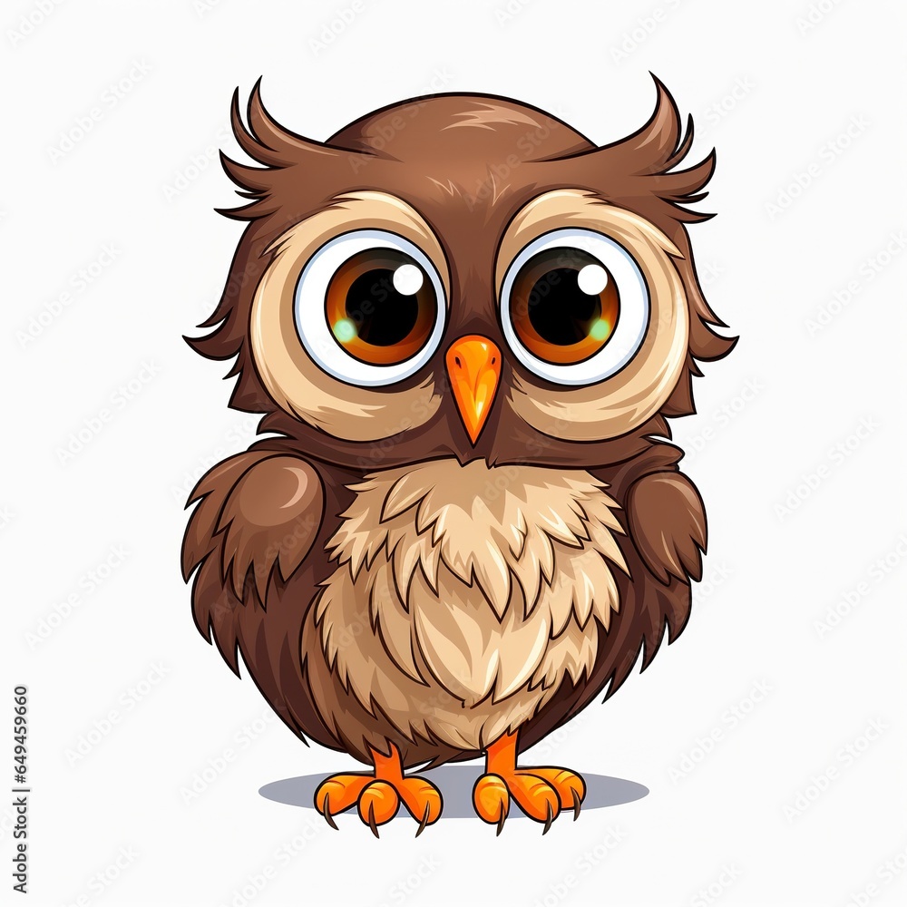 cartoon owl on white background cartoon owl on white background