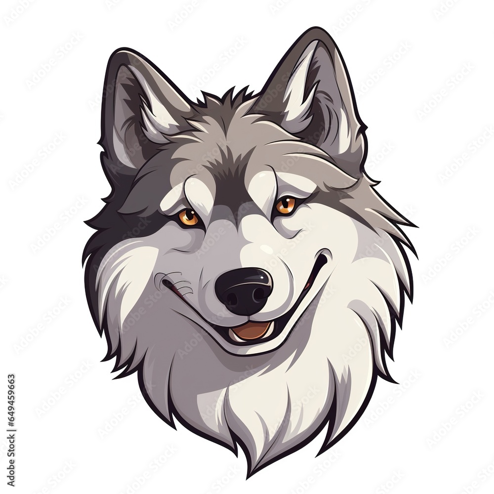 cartoon wolf on white background