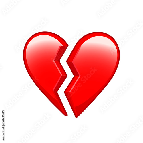 Broken heart emoji vector icon. Flat vector broken heart emoji icon symbol sign from modern emoji collection for mobile concept and web apps design.