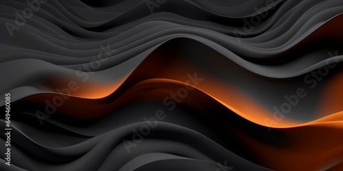 Coal Creative Abstract Wavy Texture. Screen Wallpaper. Digiral Art. Abstract Bright Surface Liquid Horizontal Background. Ai Generated Vibrant Texture Pattern.