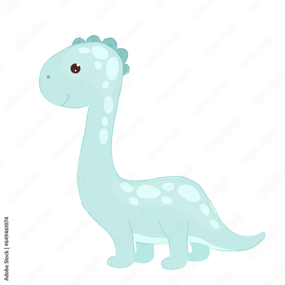 Naklejka premium Funny little dinosaur. Vector graphics.