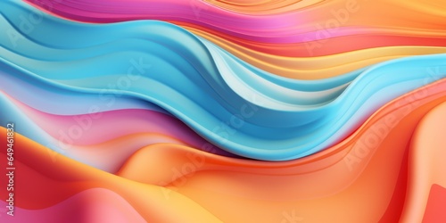 Colorful Marble Creative Abstract Wavy Texture. Screen Wallpaper. Digiral Art. Abstract Bright Surface Liquid Horizontal Background. Ai Generated Vibrant Texture Pattern.