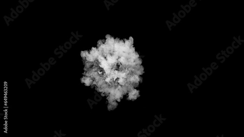 Small white smoke ball isol...