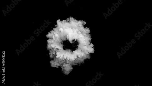 Small white smoke ball isol...