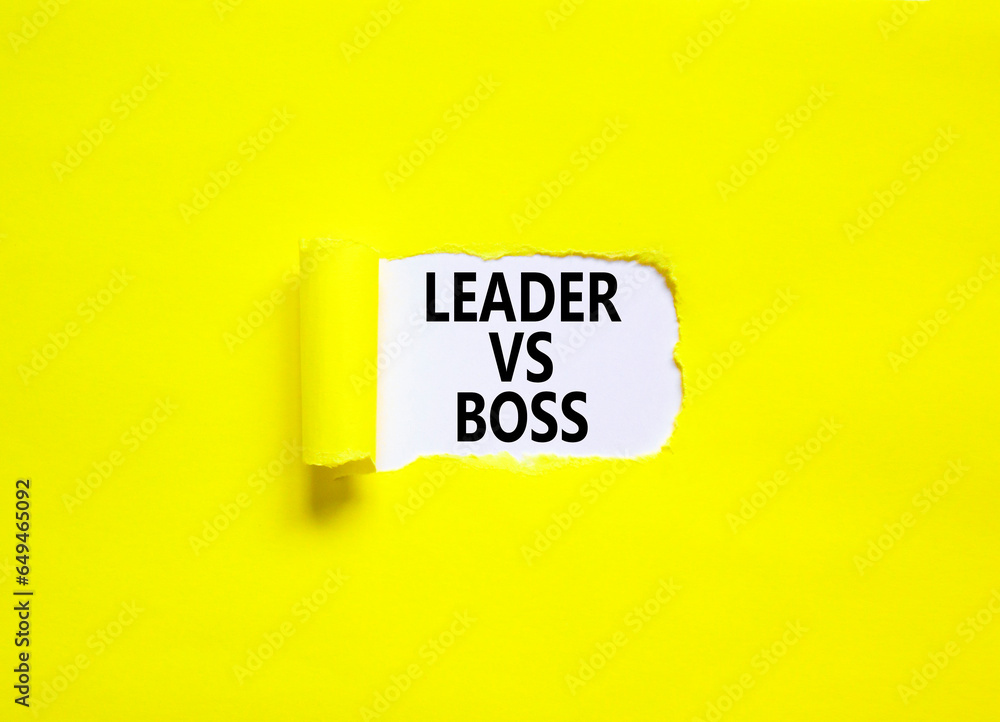 Boss vs leader symbol Concept words Boss vs versus leader on beautiful Boss vs leader symbol Concept words Boss vs versus leader on beautiful
