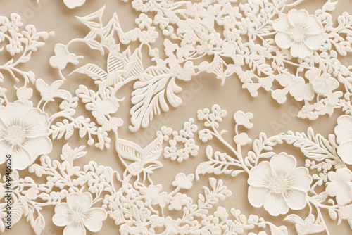 Seamless Pattern - Repeatable Flower Texture of white lace for backgrounds