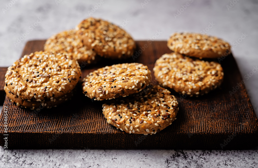 Sesame Chia flax seeds oatmeal cookies. toning