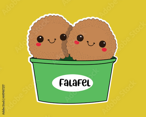 Falafel balls on packaging, we love falafel, vector , illustrator