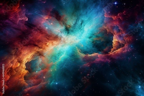 Stunning backdrop of outer space with mesmerizing colors. Generative AI