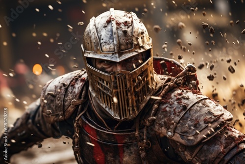 Man gladiator in battle