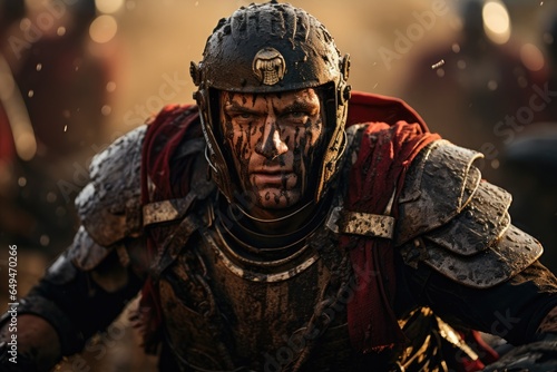 Man gladiator in battle