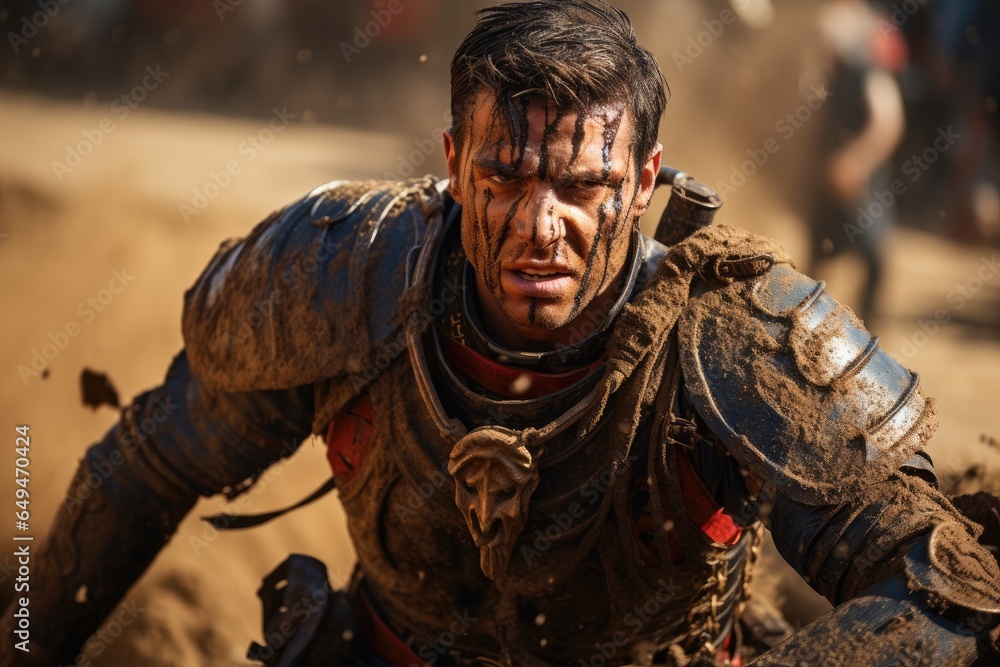 Man gladiator in battle Man gladiator in battle