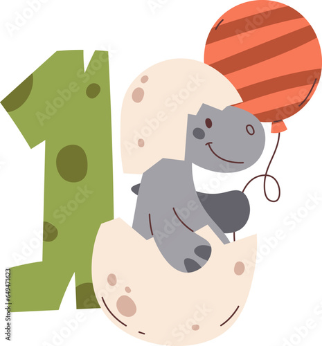 1st Birthday Boy Dinosaur