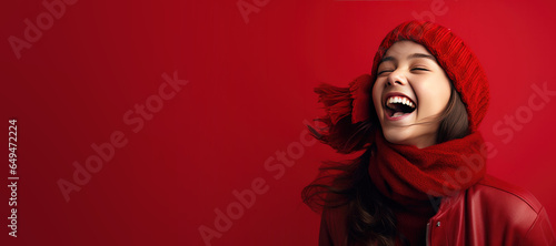 Happy Laughing Woman with R...