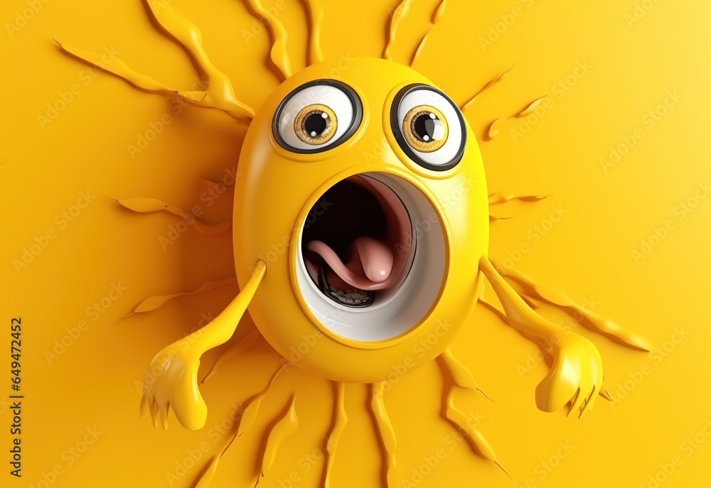 Shocked, scared or scared emoji with mouth wide open, eyes bulging and