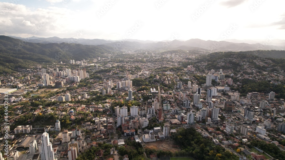 aerial view of Blumenau city state of Santa Catarina, south of Brazil,