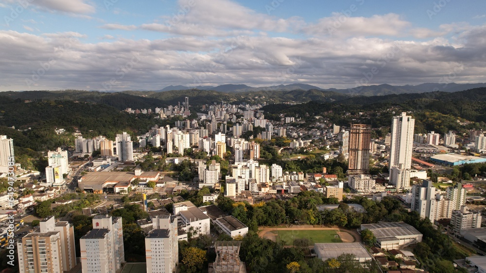 aerial view of Blumenau city state of Santa Catarina, south of Brazil