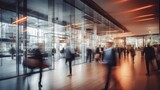 Blurred business space with employees