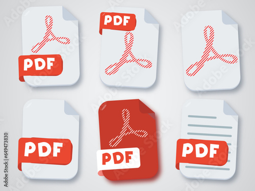 Pdf format icon set