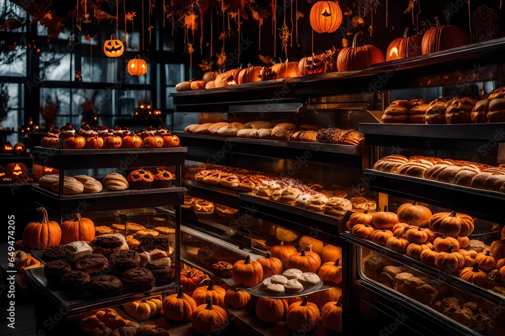 Halloween sweets in the market-  ai generated