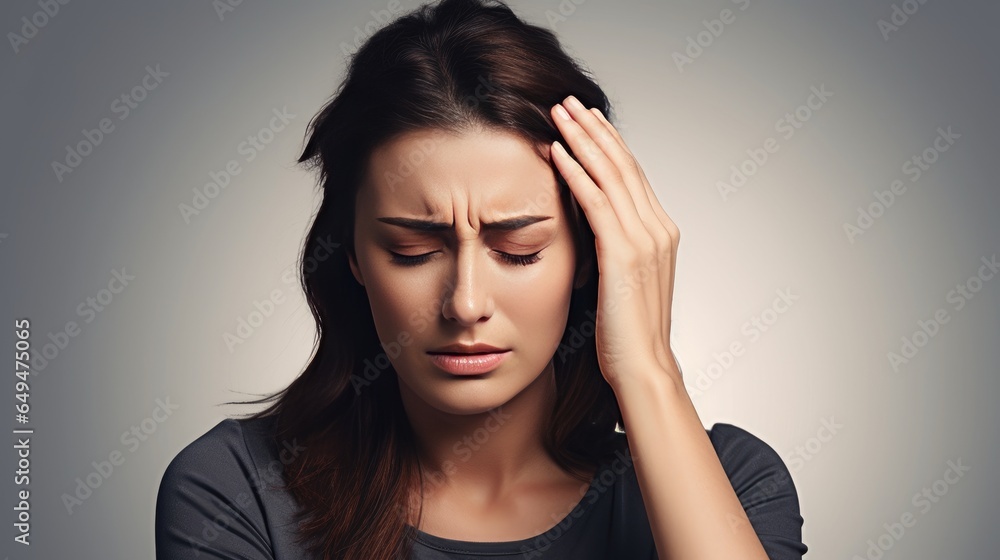 Woman with a headache Woman with a headache