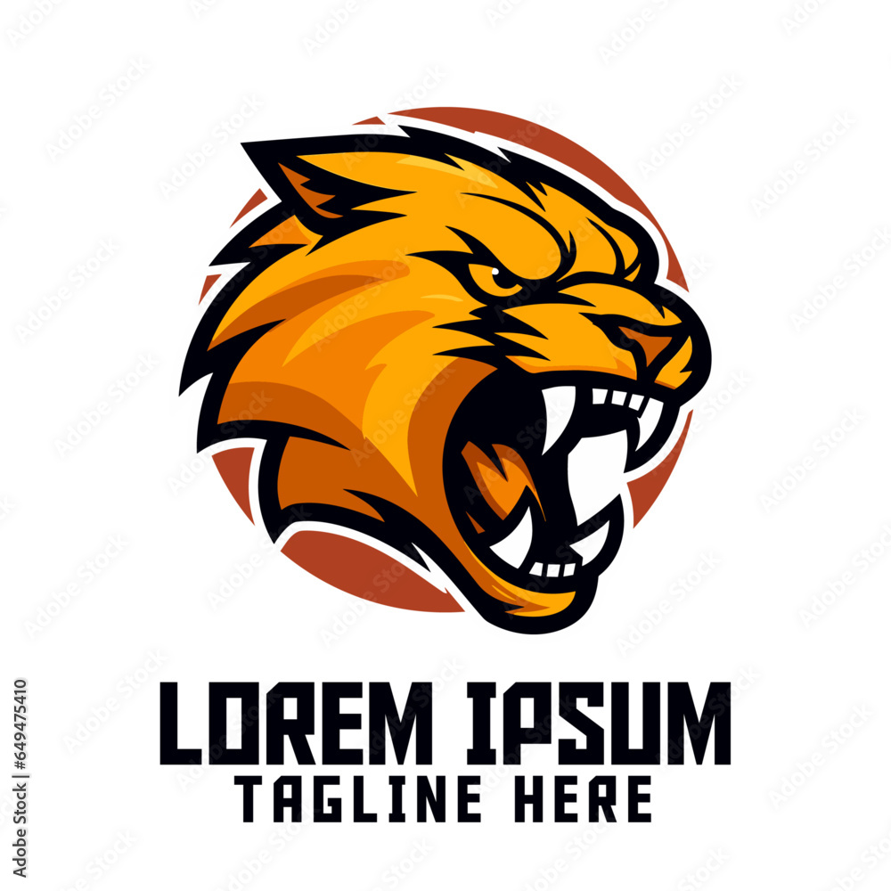Smilodon Animal Template: Sabertooth Mascot Head Logo, Saber-Toothed Tiger Icon Badge Emblem for Tiger Sport and Esport Smilodon Animal Template: Sabertooth Mascot Head Logo, Saber-Toothed Tiger Icon Badge Emblem for Tiger Sport and Esport