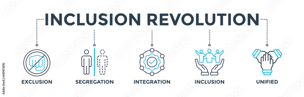 Inclusion revolution banner web icon vector illustration concept with ...