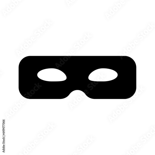 Superhero mask vector black icon. Silhouette hero cartoon character comic face. Flat black superhero costume design mask