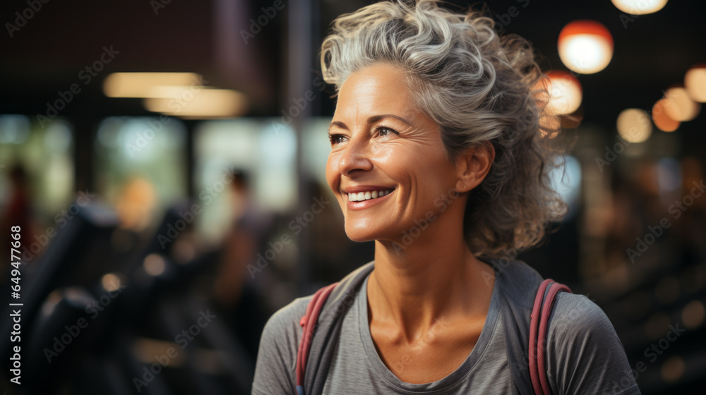 Fototapeta premium portrait senior woman in gym