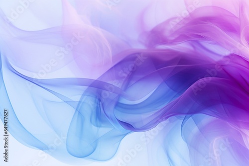 Abstract background with swirling waves of blue and purple smoke. Generative AI