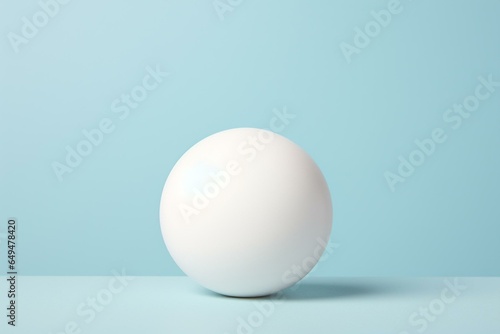 White sphere isolated on plain backdrop. Generative AI © Zara