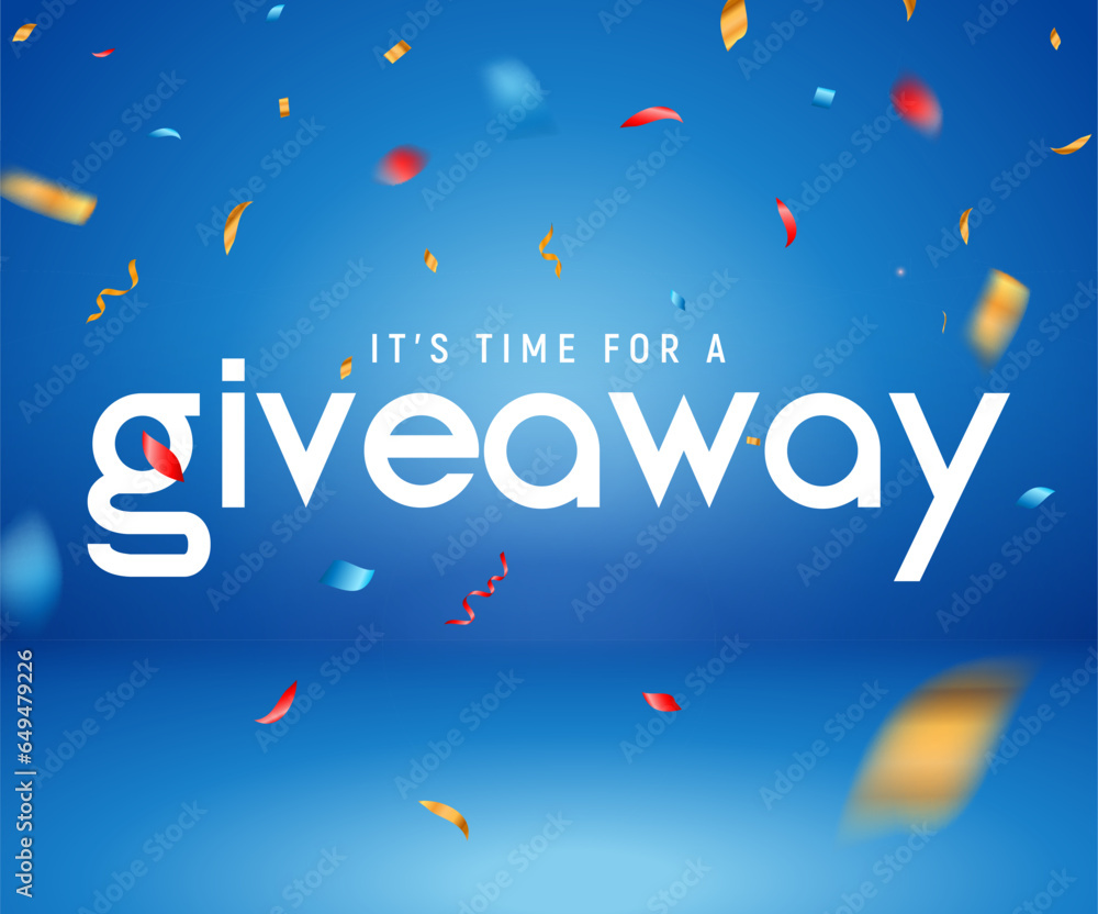 Giveaway raffle day poster design. Give away contest prize flyer ...
