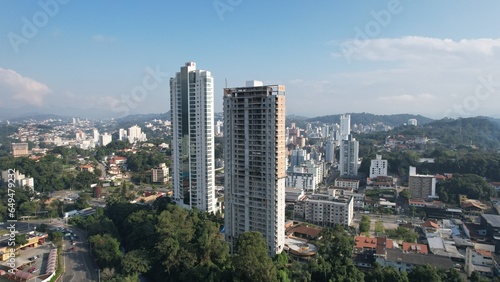 view of downtown city Blumenau, Santa Catarina, South Brazil