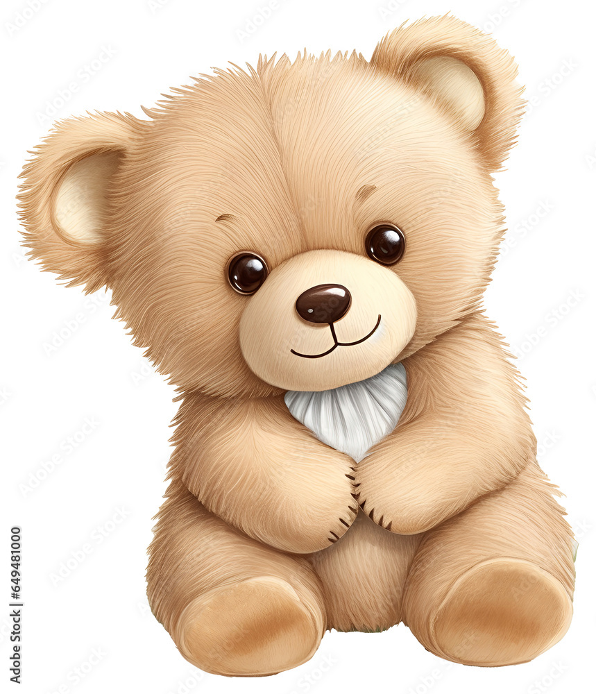 Cute teddy bear illustrator. AI Generative