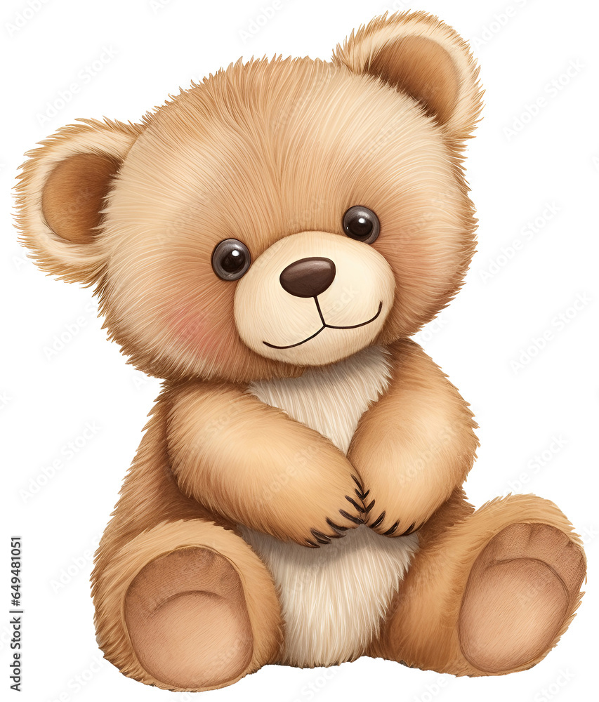 Cute teddy bear illustrator. AI Generative